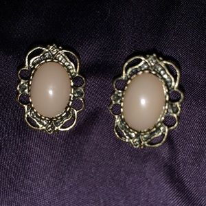 Pink Cabochon Earrings